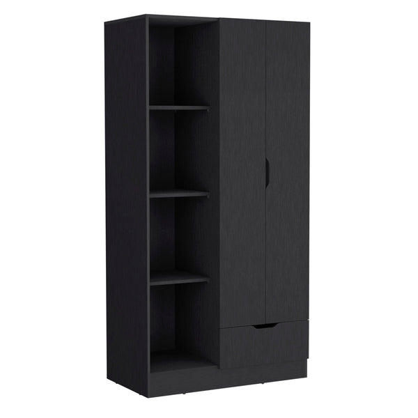 Homeroots 35" Black Drawer Combo Dresser  Manufactured Wood 534925