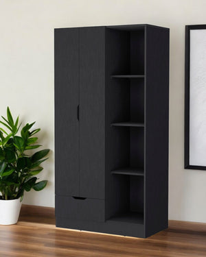 Homeroots 35" Black Drawer Combo Dresser  Manufactured Wood 534925