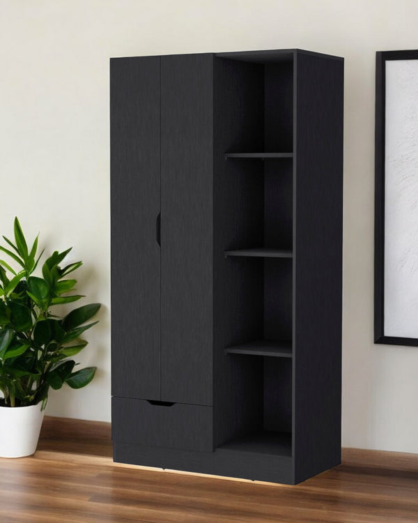 Homeroots 35" Black Drawer Combo Dresser  Manufactured Wood 534925