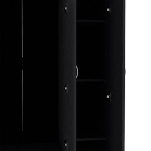 Homeroots 35" Black Two Drawer Combo Dresser  Manufactured Wood 534927