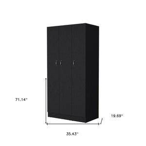 Homeroots 35" Black Two Drawer Combo Dresser  Manufactured Wood 534927