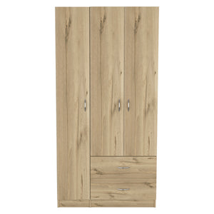 Homeroots 35" Oak Two Drawer Combo Dresser  Manufactured Wood 534931