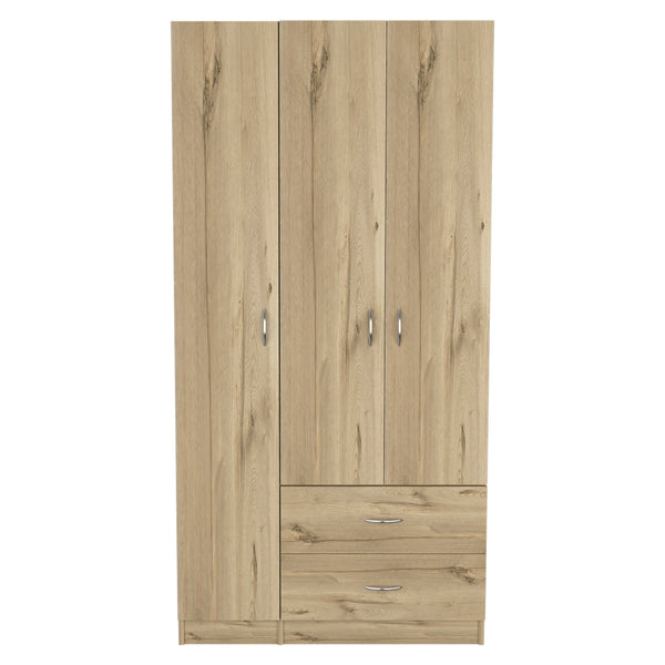 Homeroots 35" Oak Two Drawer Combo Dresser  Manufactured Wood 534931