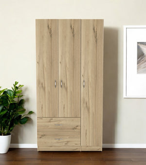 Homeroots 35" Oak Two Drawer Combo Dresser  Manufactured Wood 534931