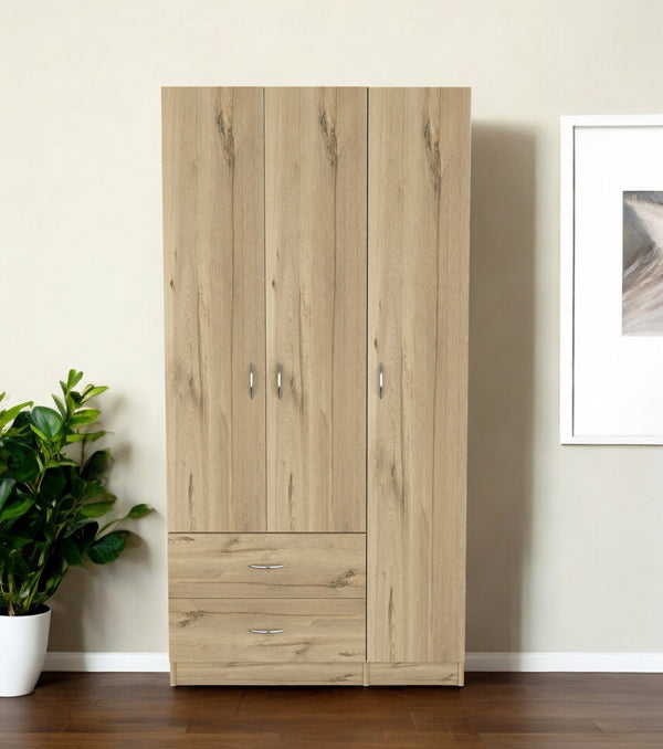 Homeroots 35" Oak Two Drawer Combo Dresser  Manufactured Wood 534931