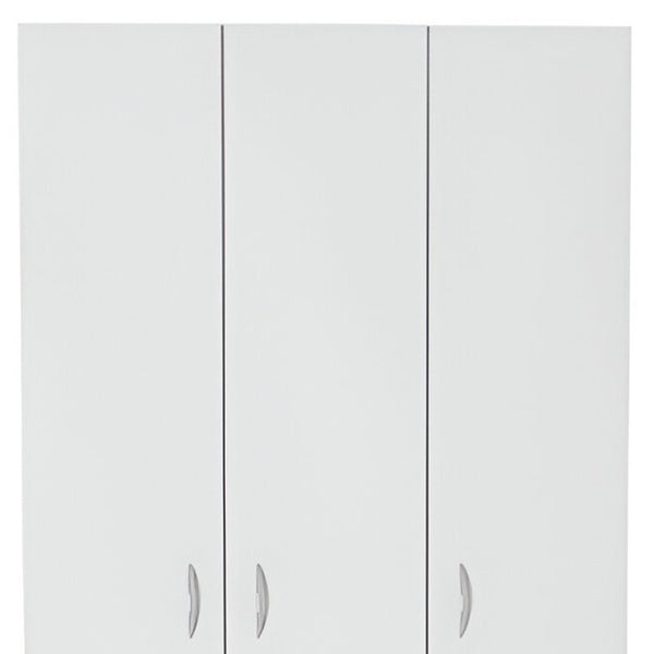 Homeroots 71" White Three Door Two Drawer Combo Dresser - Stylish Storage Solution For Modern Bedroom Decor  Manufactured Wood 534932