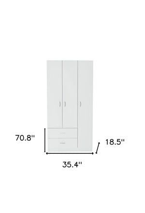 Homeroots 71" White Three Door Two Drawer Combo Dresser - Stylish Storage Solution For Modern Bedroom Decor  Manufactured Wood 534932