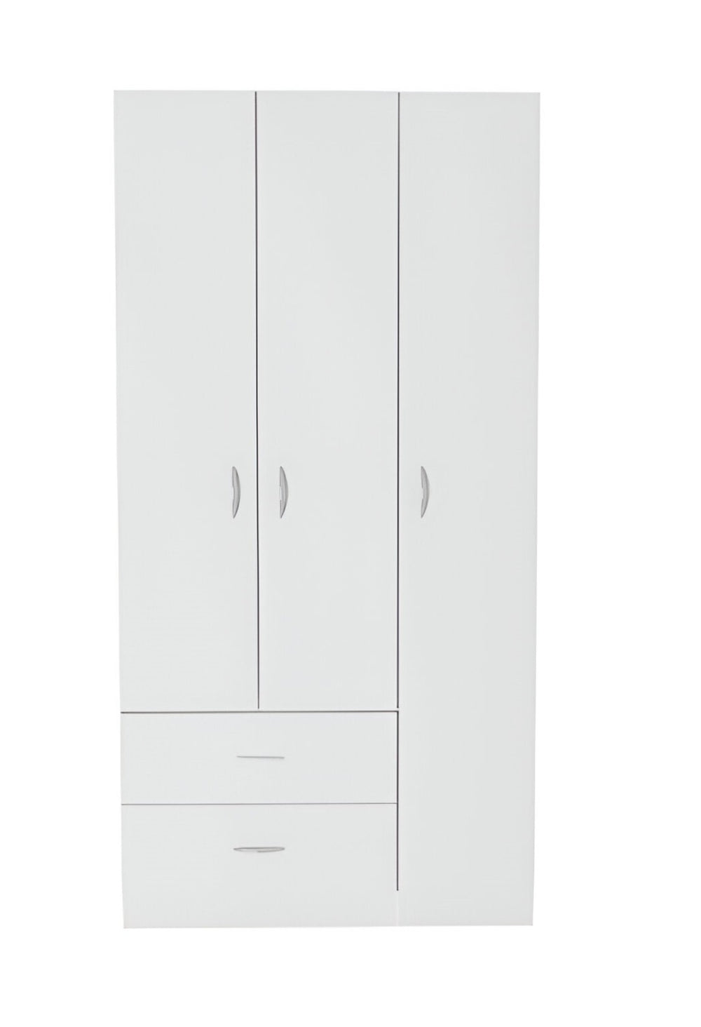 HomeRoots 71" Modern White Combo Dresser with Three Doors & Two Drawers for Stylish Bedroom Storage Solutions 534932