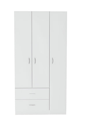 HomeRoots 71" Modern White Combo Dresser with Three Doors & Two Drawers for Stylish Bedroom Storage Solutions 534932