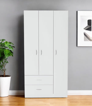 Homeroots 71" White Three Door Two Drawer Combo Dresser - Stylish Storage Solution For Modern Bedroom Decor  Manufactured Wood 534932