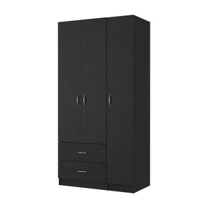 Homeroots 35" Black Two Drawer Combo Dresser  Manufactured Wood 534933