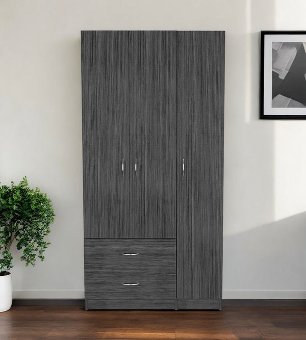 Homeroots 35" Dark Gray Two Drawer Combo Dresser  Manufactured Wood 534934