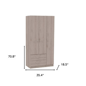 Homeroots 35" Light Gray Two Drawer Combo Dresser  Manufactured Wood 534935