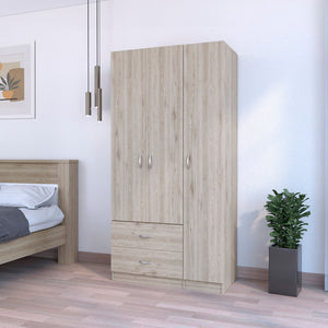 Homeroots 35" Light Gray Two Drawer Combo Dresser  Manufactured Wood 534935