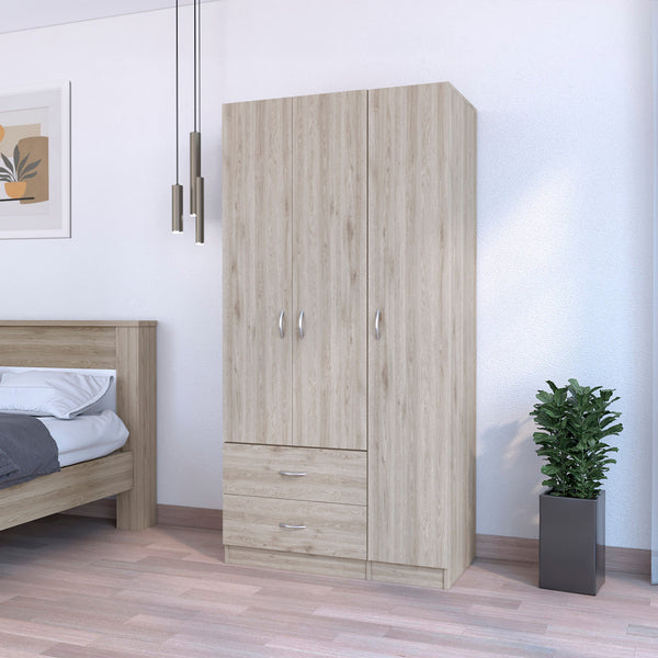 Homeroots 35" Light Gray Two Drawer Combo Dresser  Manufactured Wood 534935