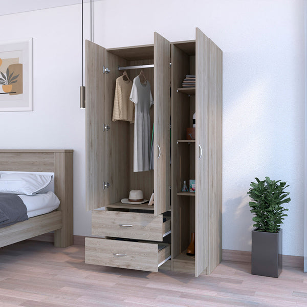 Homeroots 35" Light Gray Two Drawer Combo Dresser  Manufactured Wood 534935