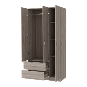 Homeroots 35" Light Gray Two Drawer Combo Dresser  Manufactured Wood 534935