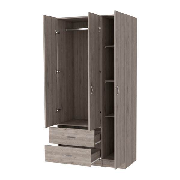 Homeroots 35" Light Gray Two Drawer Combo Dresser  Manufactured Wood 534935