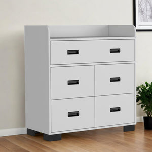 Homeroots 33" White Five Drawer Dresser  Manufactured Wood 534940