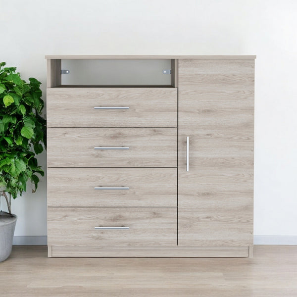 Homeroots 36" Light Gray Four Drawer Dresser  Manufactured Wood 534943