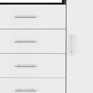 Homeroots 36" White And Gray Four Drawer Combo Dresser  Manufactured Wood 534944