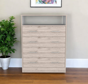 Homeroots 33" Oak Four Drawer Dresser  Manufactured Wood 534946