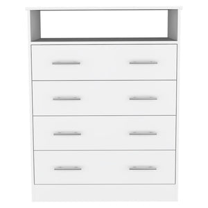 Homeroots 33" White Four Drawer Dresser  Manufactured Wood 534947