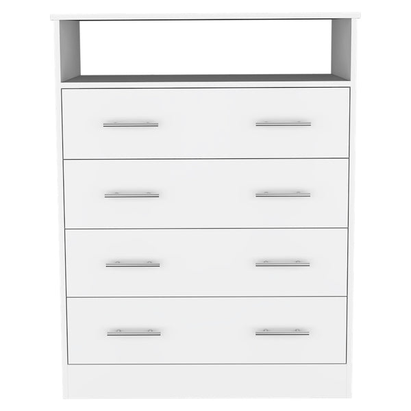 Homeroots 33" White Four Drawer Dresser  Manufactured Wood 534947