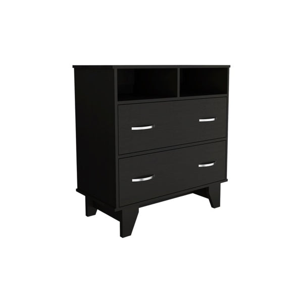 32 Inch Wood Two Drawer Dresser Compact Bedroom Storage Chest for Modern Decor