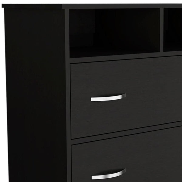 32 Inch Wood Two Drawer Dresser Compact Bedroom Storage Chest for Modern Decor