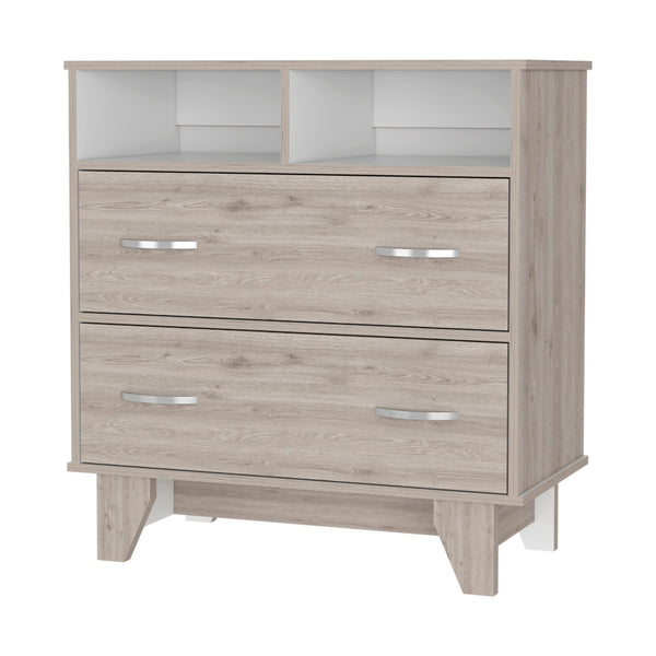 Homeroots 32" Oak Two Drawer Dresser  Manufactured Wood 534953