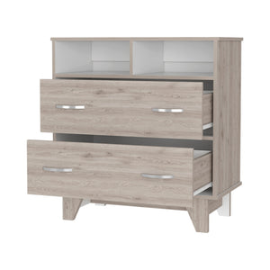 Homeroots 32" Oak Two Drawer Dresser  Manufactured Wood 534953