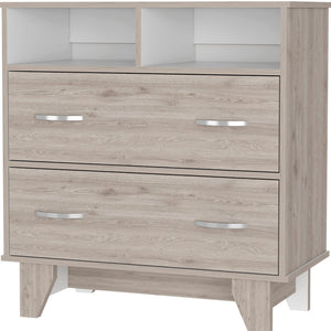 Homeroots 32" Oak Two Drawer Dresser  Manufactured Wood 534953