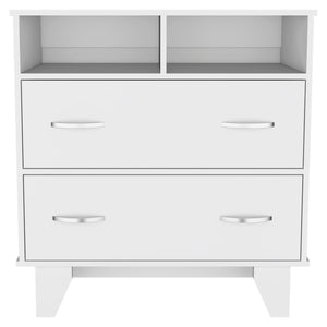 Homeroots 32" White Two Drawer Dresser  Manufactured Wood 534954