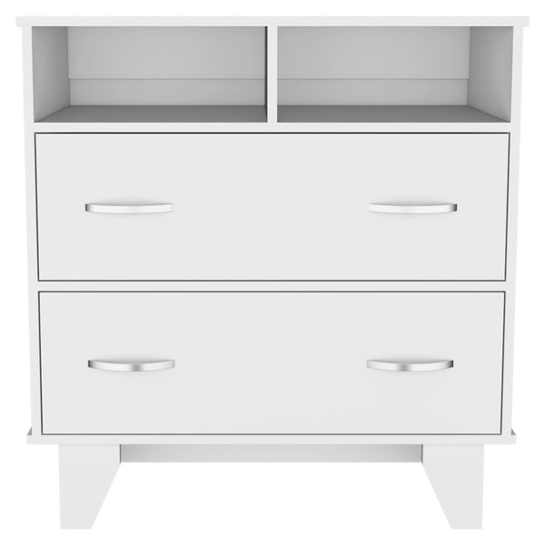 Homeroots 32" White Two Drawer Dresser  Manufactured Wood 534954