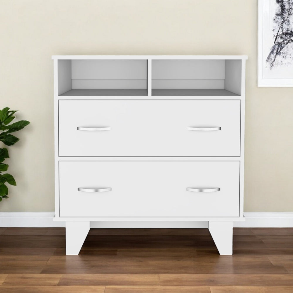 Homeroots 32" White Two Drawer Dresser  Manufactured Wood 534954