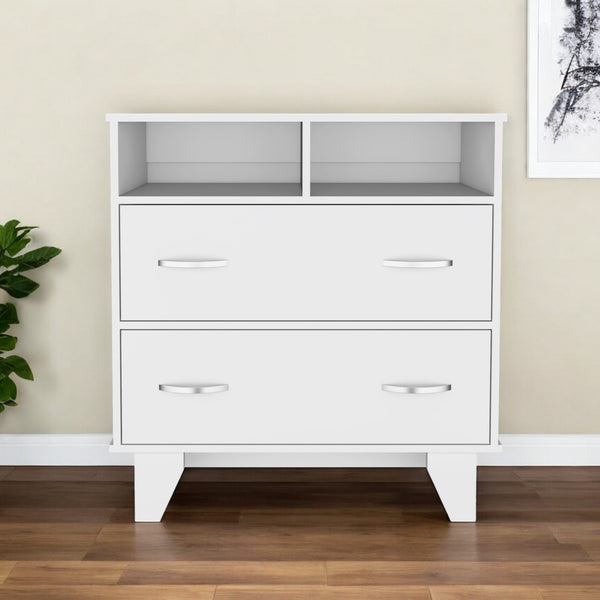 Homeroots 32" White Two Drawer Dresser  Manufactured Wood 534954