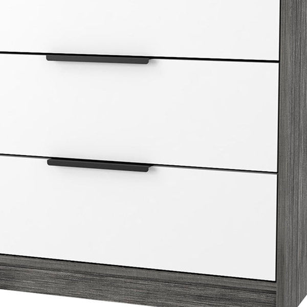 Homeroots 28" White And Gray Three Drawer Dresser  Manufactured Wood 534959