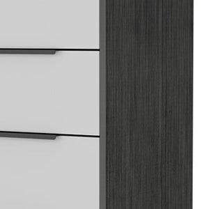 Homeroots 18" White And Gray Five Drawer Standard Chest  Manufactured Wood 534961