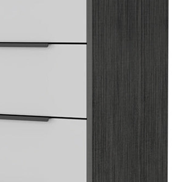 Homeroots 18" White And Gray Five Drawer Standard Chest  Manufactured Wood 534961