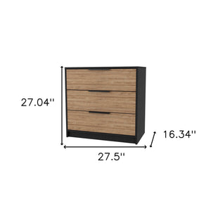 Homeroots 28" Oak Three Drawer Dresser  Manufactured Wood 534963