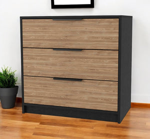 HomeRoots 28" Oak Three Drawer Dresser - Stylish Storage Solution for Modern Bedrooms & Compact Spaces 534963