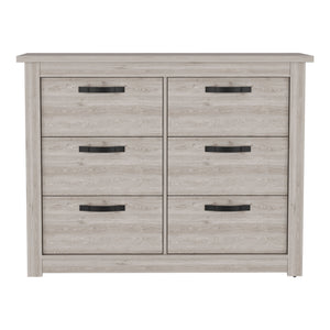 Homeroots 47" Oak Six Drawer Dresser  Manufactured Wood 534966