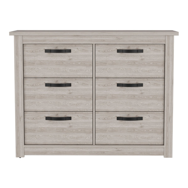 Homeroots 47" Oak Six Drawer Dresser  Manufactured Wood 534966