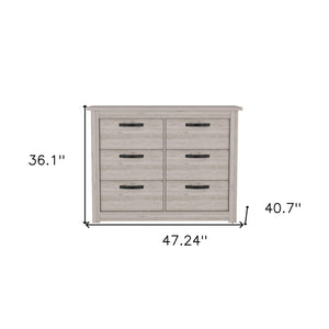Homeroots 47" Oak Six Drawer Dresser  Manufactured Wood 534966