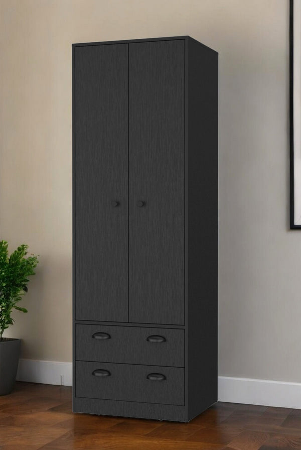 Homeroots 23" Black Two Drawer Combo Dresser  Manufactured Wood 534968