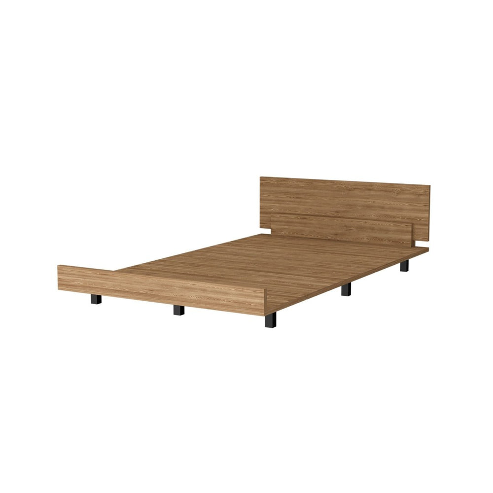 HomeRoots Beige Wood Twin Bed Frame - Modern Minimalist Design, Durable Construction, Perfect for Small Spaces 534971