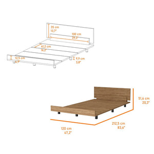 HomeRoots Beige Wood Twin Bed Frame - Modern Minimalist Design, Durable Construction, Perfect for Small Spaces 534971