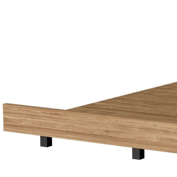 HomeRoots Beige Wood Twin Bed Frame - Modern Minimalist Design, Durable Construction, Perfect for Small Spaces 534971
