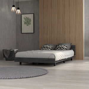 HomeRoots Gray Wood Twin Bed Frame - Modern Platform Design for Durable Comfort & Stylish Bedroom Upgrade 534972
